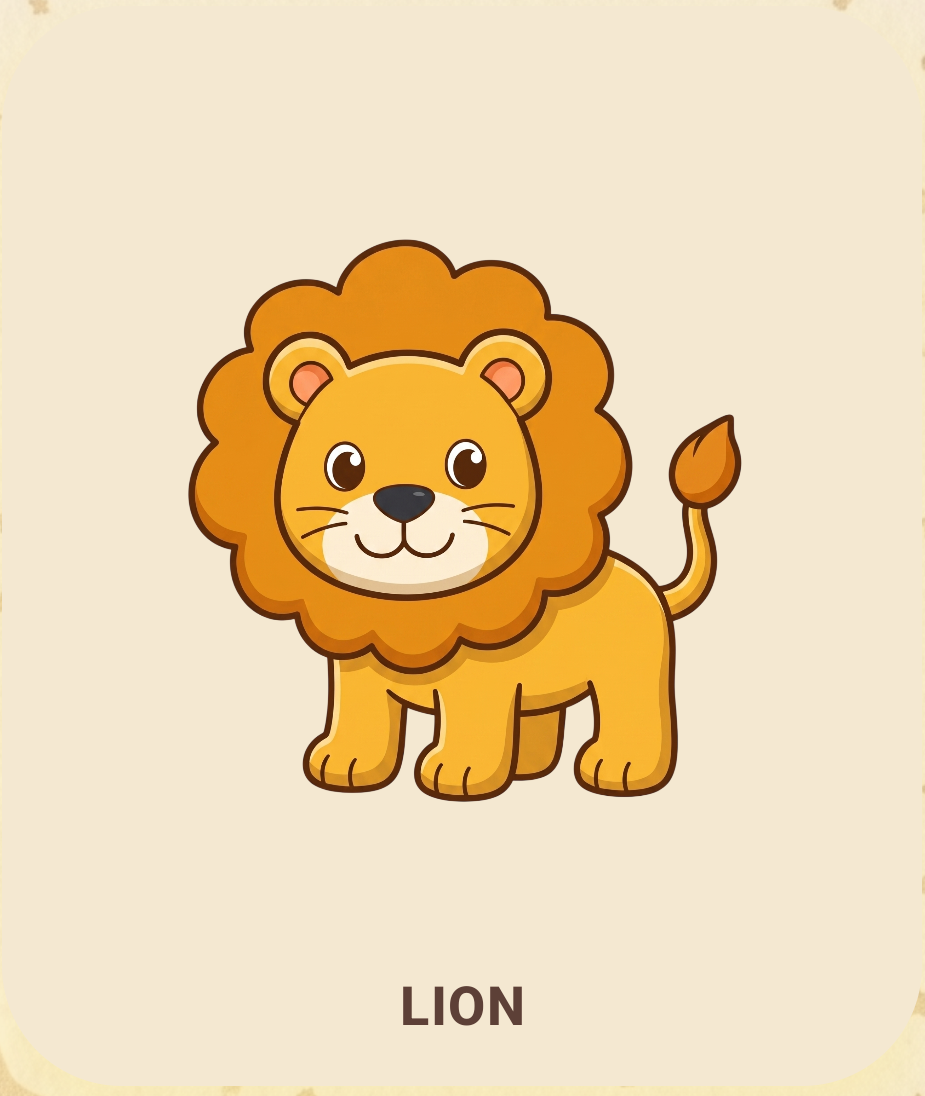 Friendly illustrated lion